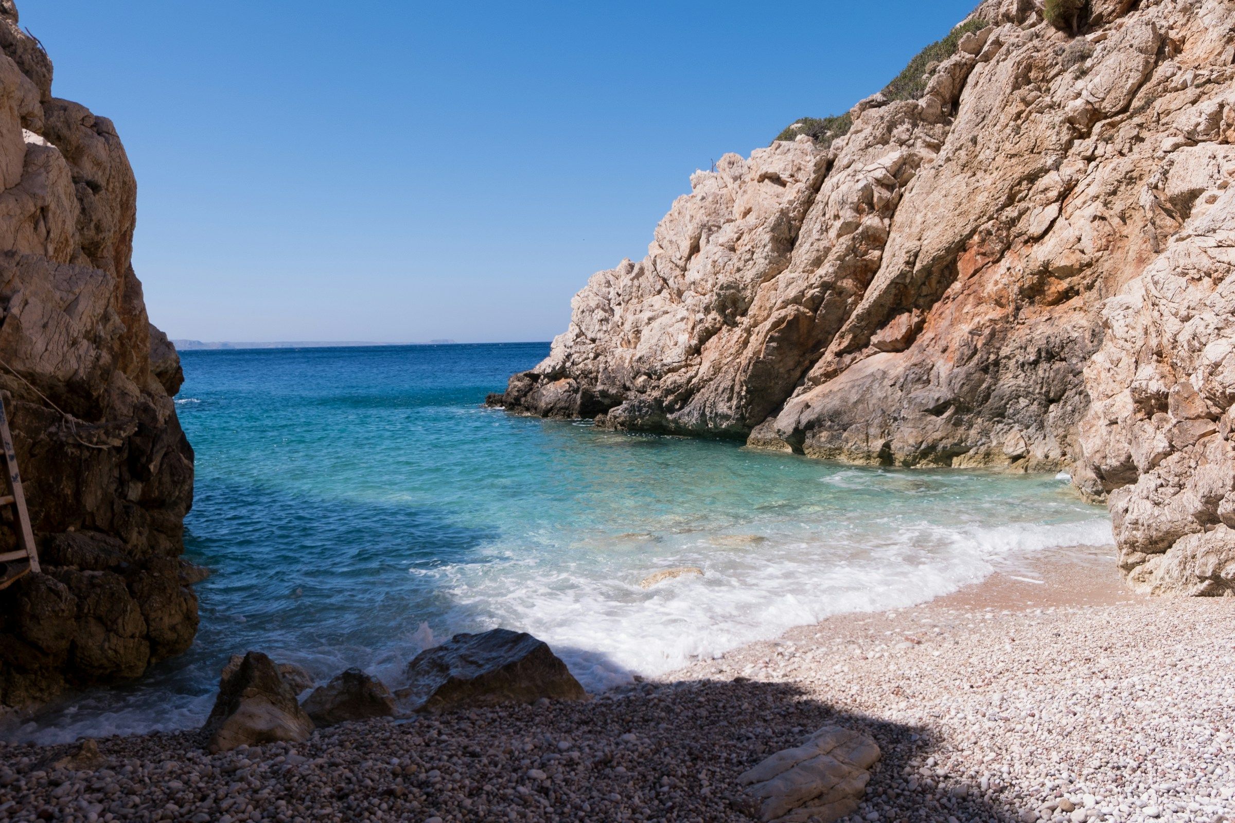 Mediterranean cove with rocky coastline